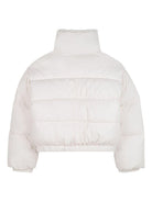 Piumino crop per bambina Billieblush bianco con logo a contrasto - Rubino Kids