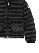 Piumino Lans per bambina Moncler Enfant nero con fodera in longue saison - Rubino Kids