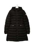 Piumino lungo per bambina Moncler Enfant nero con cappuccio - Rubino Kids