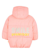 Piumino per bambina Billieblush rosa con grafica SMILE everyday - Rubino Kids