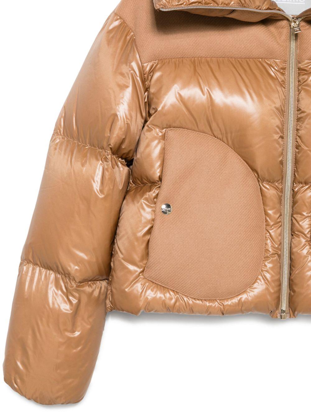 Piumino per bambina Herno Kids beige con effetto lucido - Rubino Kids