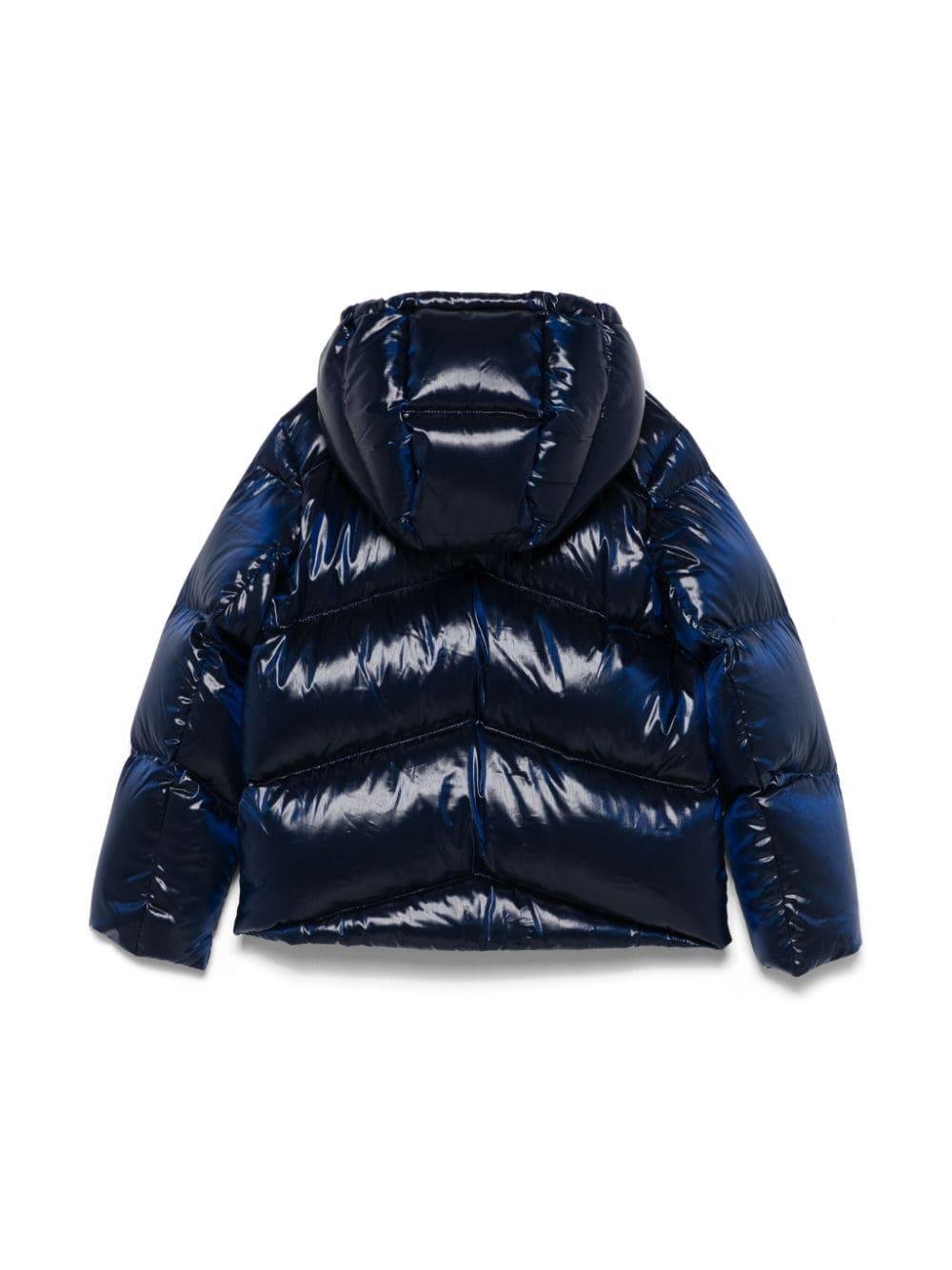 Piumino per bambina K Way Kids blu con design imbottito e cappuccio - Rubino Kids