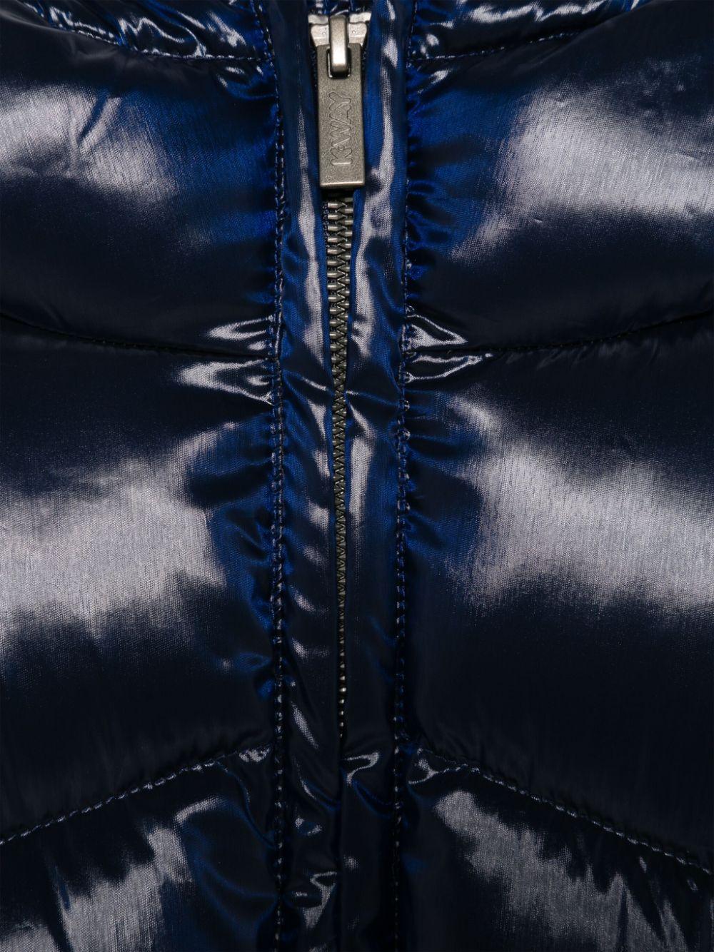 Piumino per bambina K Way Kids blu con design imbottito e cappuccio - Rubino Kids