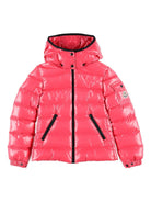 Piumino per bambina Moncler Enfant rosso con cappuccio ampio - Rubino Kids