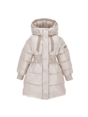 Piumino per bambina Monnalisa beige con cappuccio