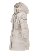 Piumino per bambina Monnalisa beige con cappuccio - Rubino Kids