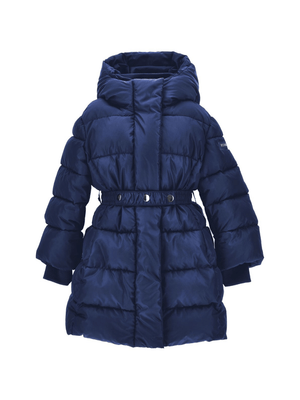 Piumino per bambina Monnalisa blu con cappuccio