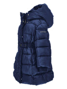 Piumino per bambina Monnalisa blu con cappuccio - Rubino Kids