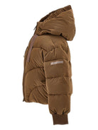 Piumino per bambina Monnalisa marrone con cappuccio - Rubino Kids