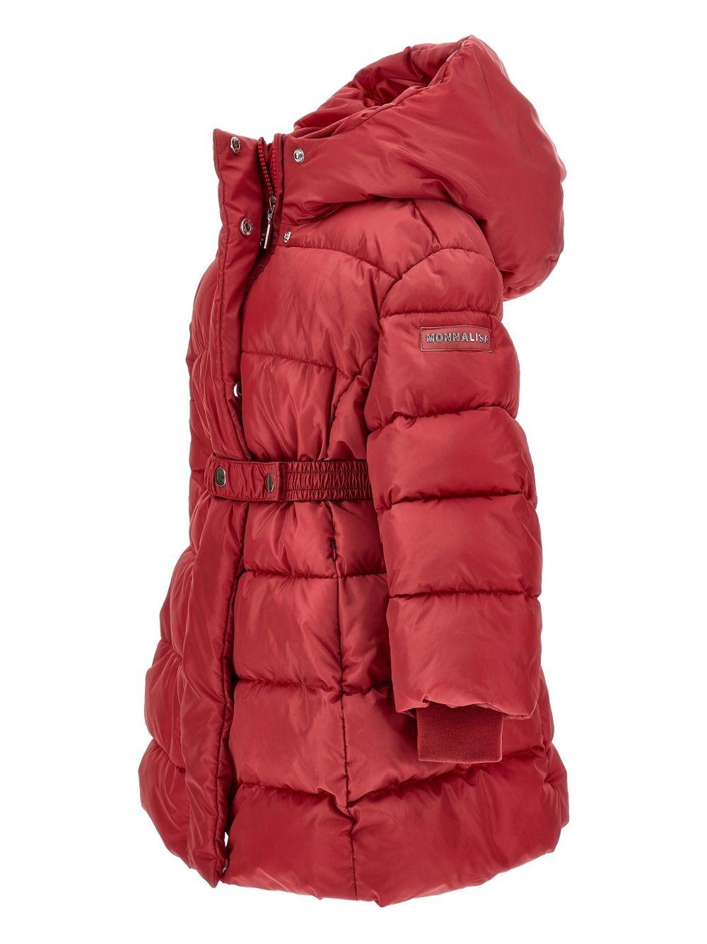 Piumino per bambina Monnalisa rosso con cappuccio - Rubino Kids