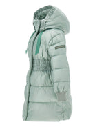 Piumino per bambina Monnalisa verde menta con cappuccio - Rubino Kids