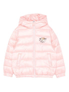 Piumino per bambina Moschino Kids rosa con dettaglio logo - Rubino Kids