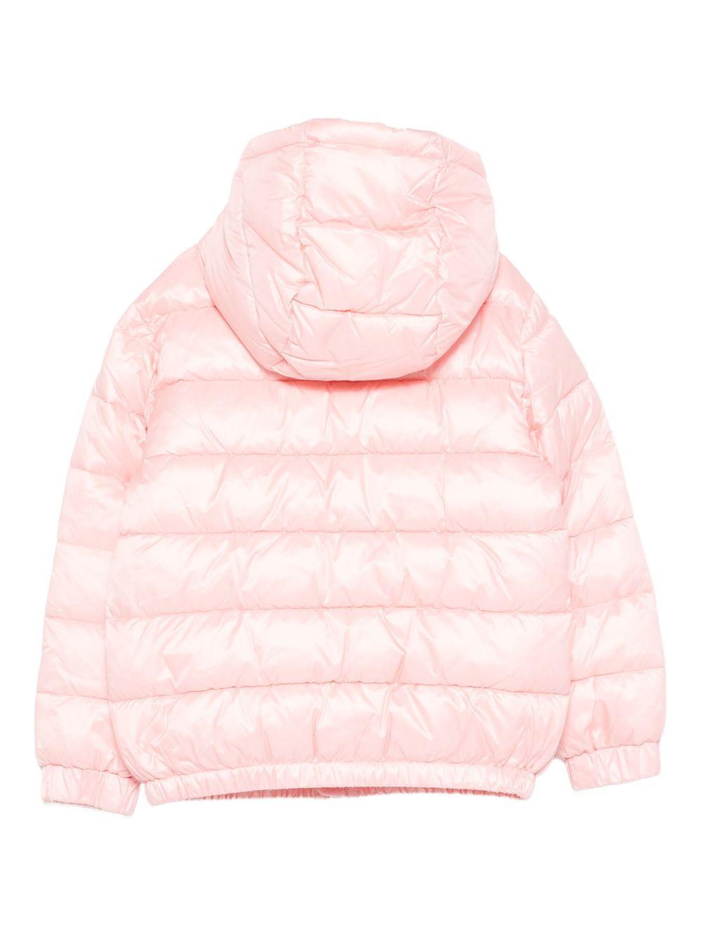 Piumino per bambina Moschino Kids rosa con dettaglio logo - Rubino Kids
