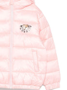 Piumino per bambina Moschino Kids rosa con dettaglio logo - Rubino Kids