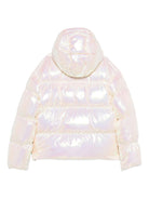 Piumino per bambina Palm Angels Kids rosa con effetto iridescente - Rubino Kids