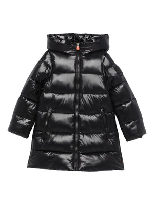 Save The Duck Kids Millie Black Hooded Down Jacket for Girls