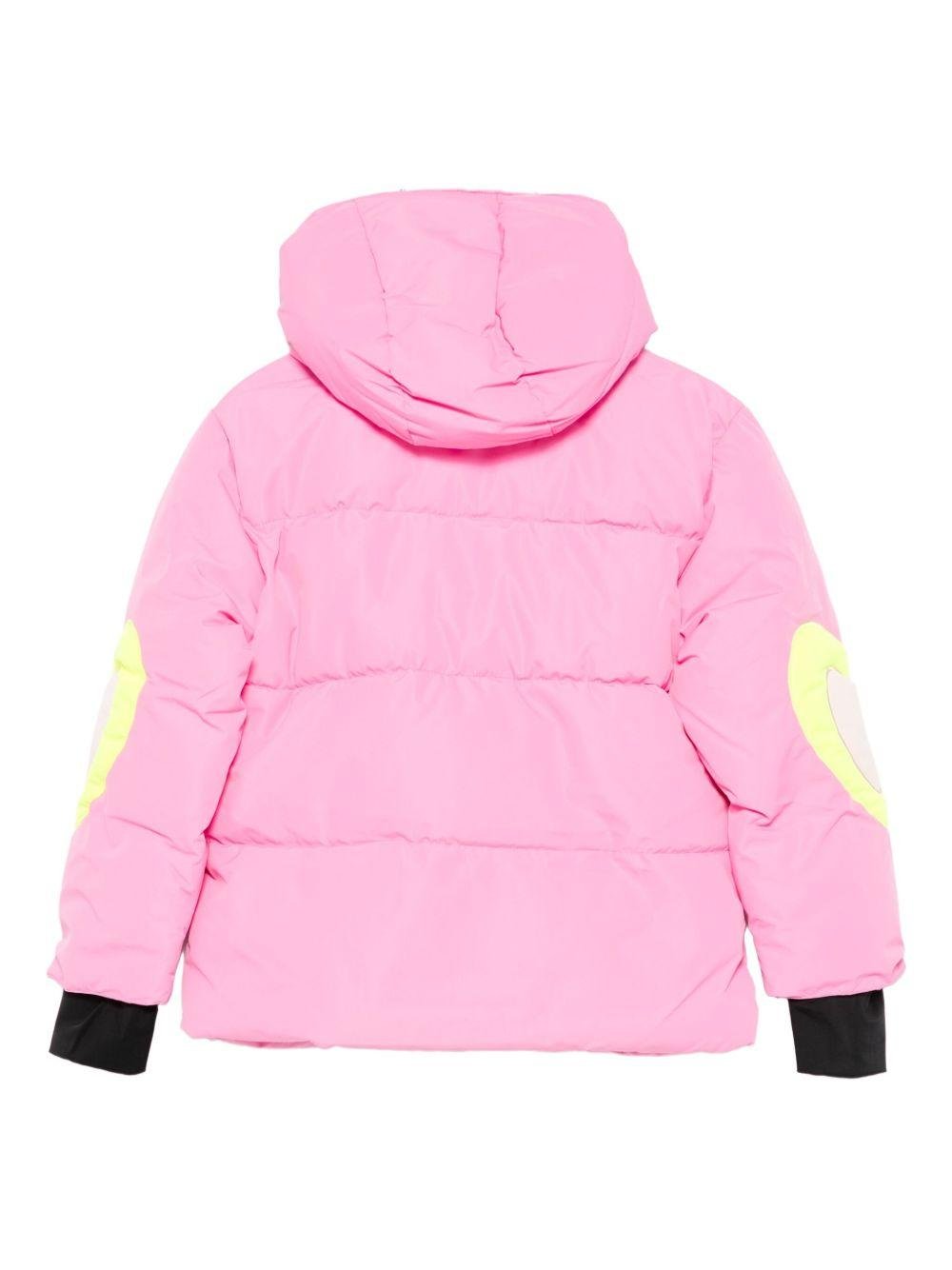 Piumino per bambina Stella McCartney Kids rosa con applicazione a cuore - Rubino Kids