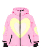 Piumino per bambina Stella McCartney Kids rosa con applicazione a cuore - Rubino Kids