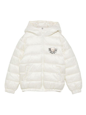 Piumino per bambini Moschino Kids bianco con dettaglio logo