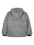 Piumino per bambino Boss Kidswear grigio con cappuccio e stampa con logo sul petto - Rubino Kids