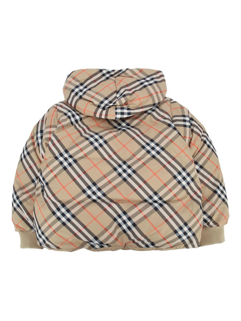 Piumino per bambino Burberry Kids beige con motivo a quadri - Rubino Kids
