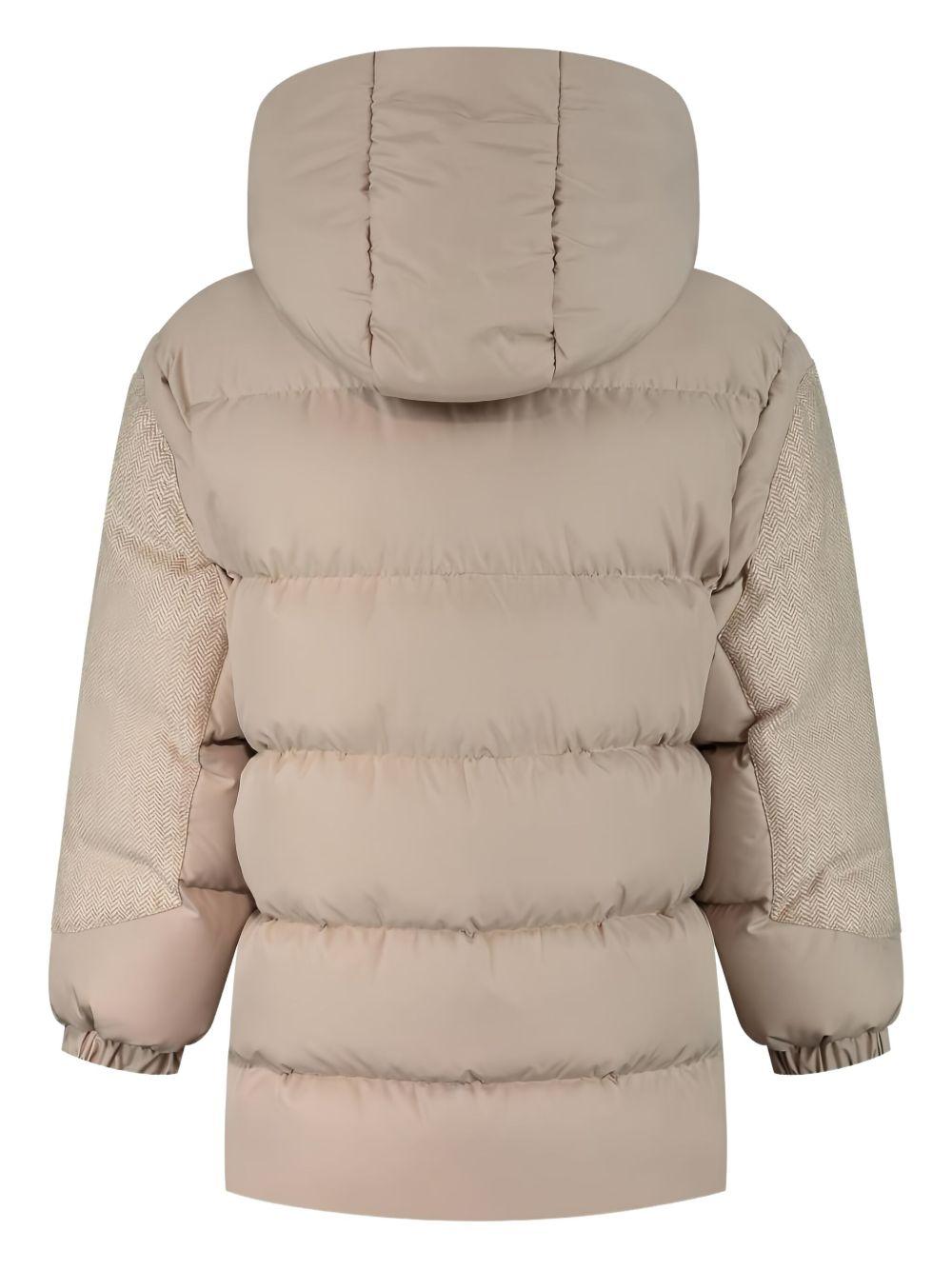 Piumino per bambino Eleventy Kids beige con motivo a spina di pesce - Rubino Kids