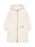 Piumino per bambino Emporio Armani Kids beige con cappuccio - Rubino Kids