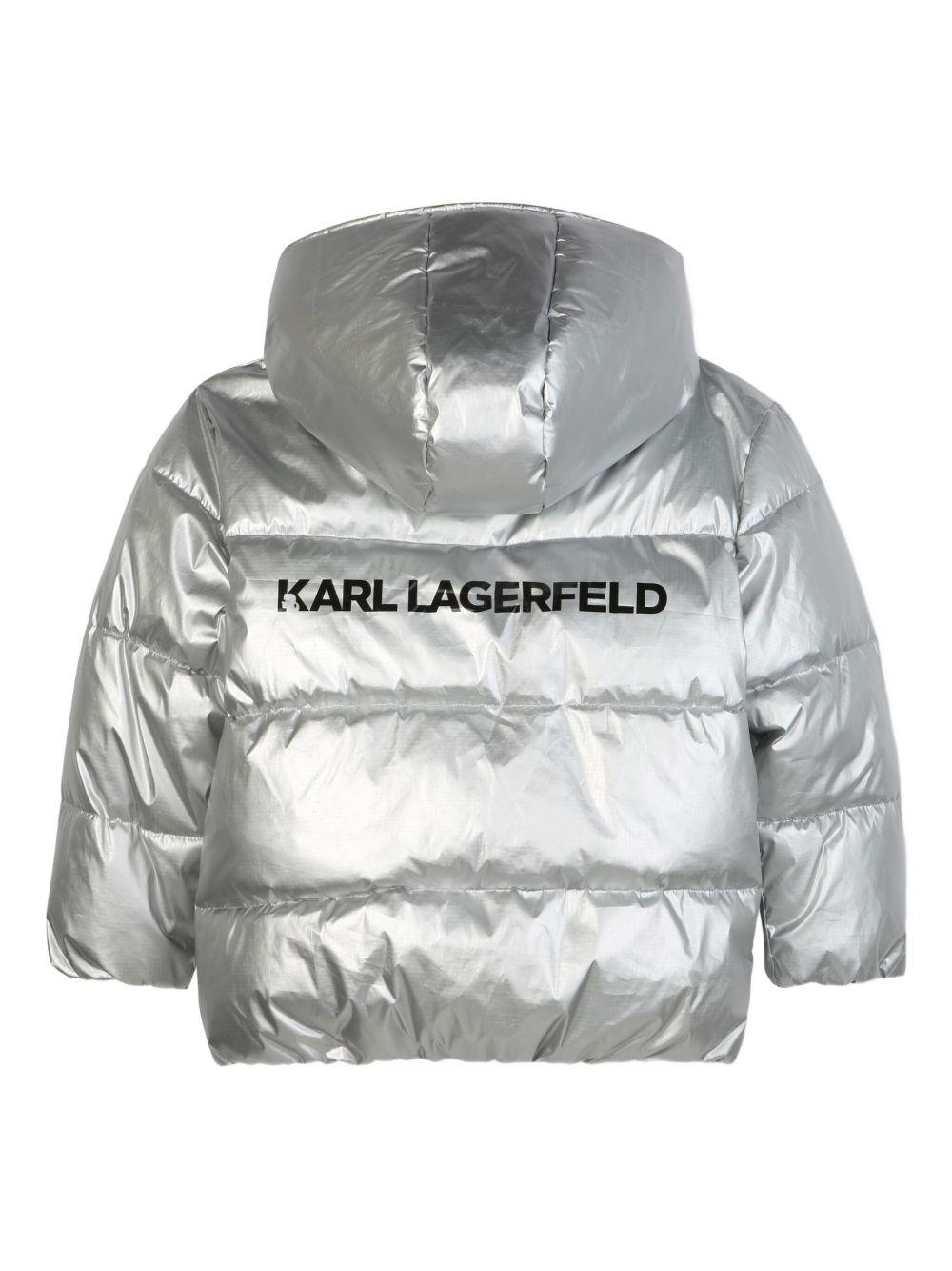 Piumino per bambino Karl Lagerfeld Kids grigio metallizzato - Rubino Kids