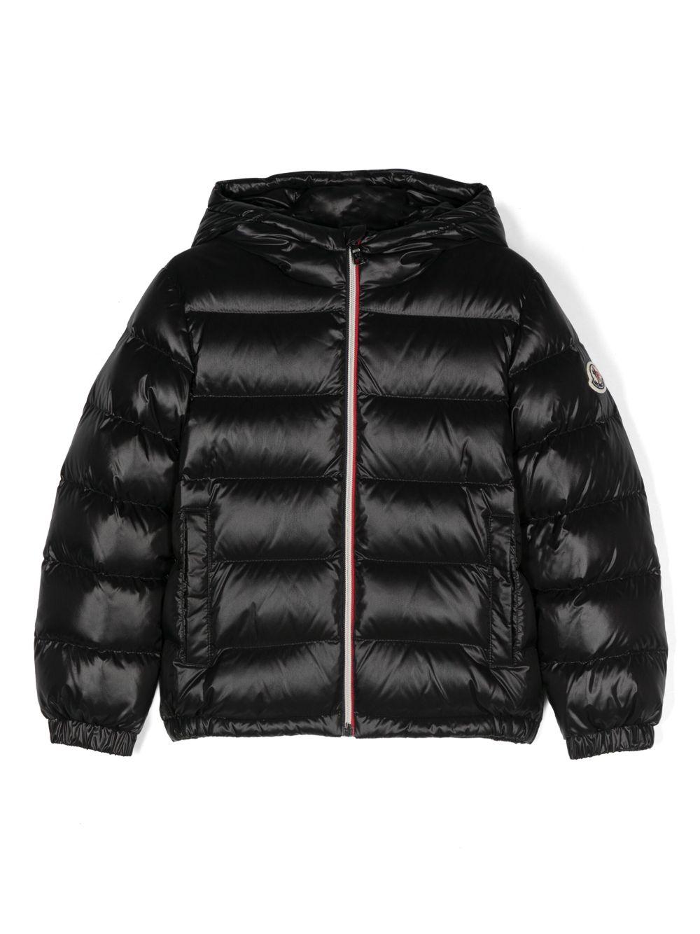 Moncler Enfant Black Hooded Down Jacket for Boys | MONCLER ENFANT