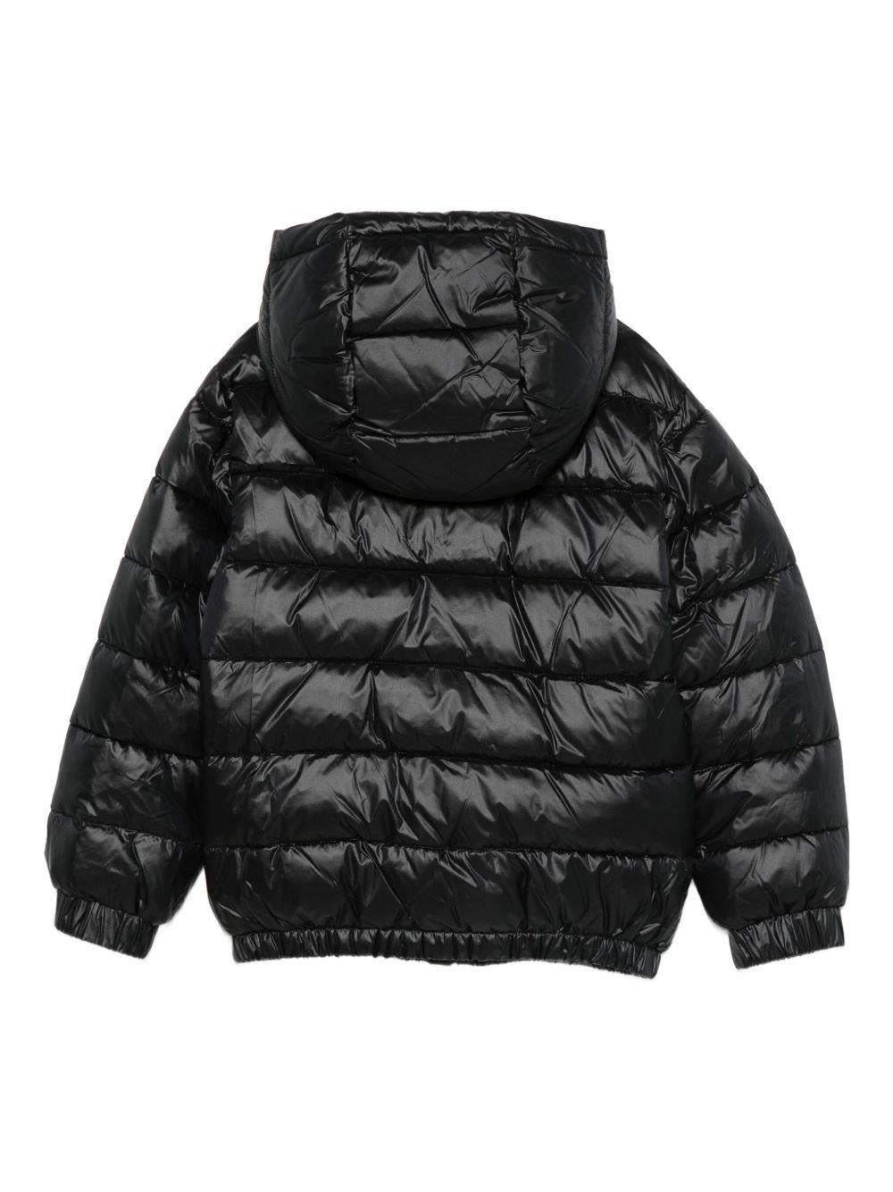 Piumino per bambino Moschino Kids nero con dettaglio logo - Rubino Kids