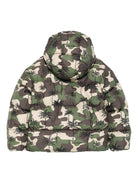 Piumino per bambino Palm Angels Kids verde con stampa camouflage - Rubino Kids