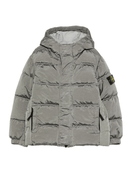 Piumino per bambino Stone Island Junior grigio con cappuccio - Rubino Kids