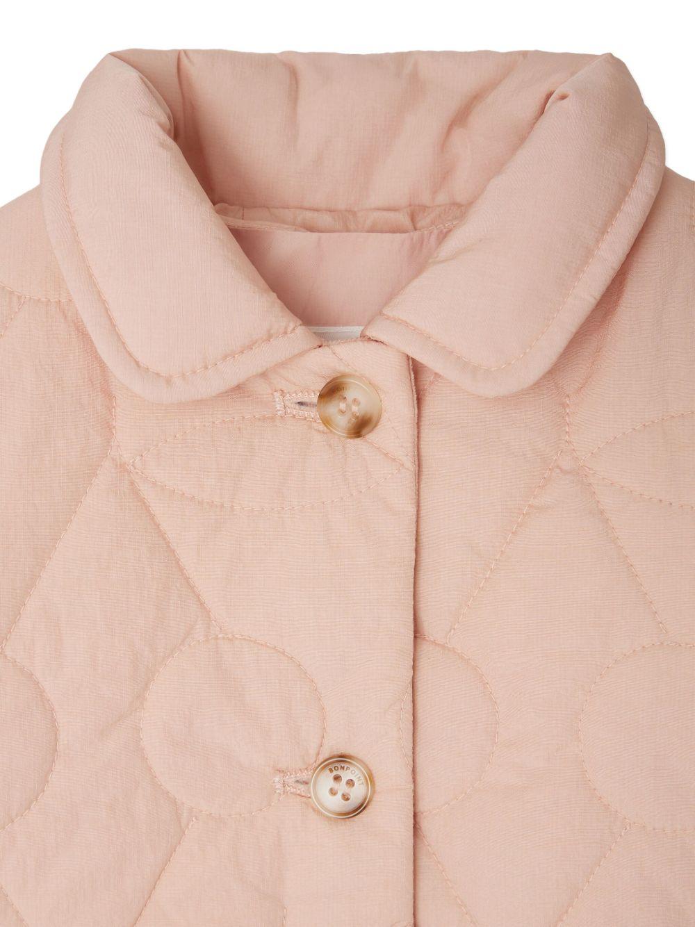 Piumino per neonata Bonpoint rosa con motivo geometrico - Rubino Kids