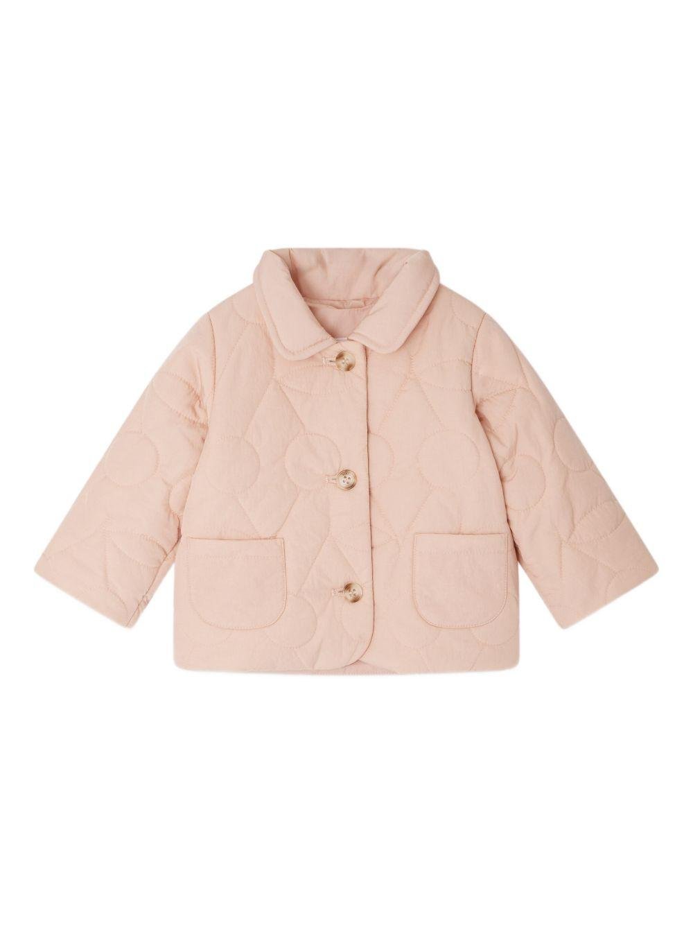 Piumino per neonata Bonpoint rosa con motivo geometrico - Rubino Kids