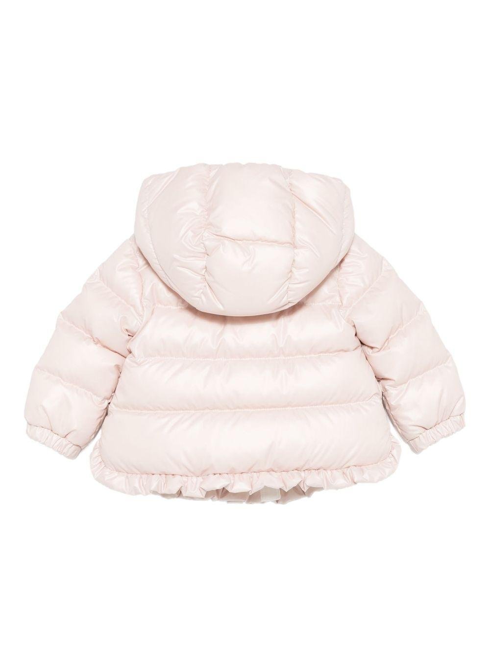 Piumino per neonata Moncler Enfant rosa con cappuccio - Rubino Kids
