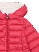 Piumino per neonata Moncler Enfant rosa con cappuccio - Rubino Kids