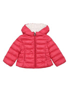 Piumino per neonata Moncler Enfant rosa con cappuccio - Rubino Kids