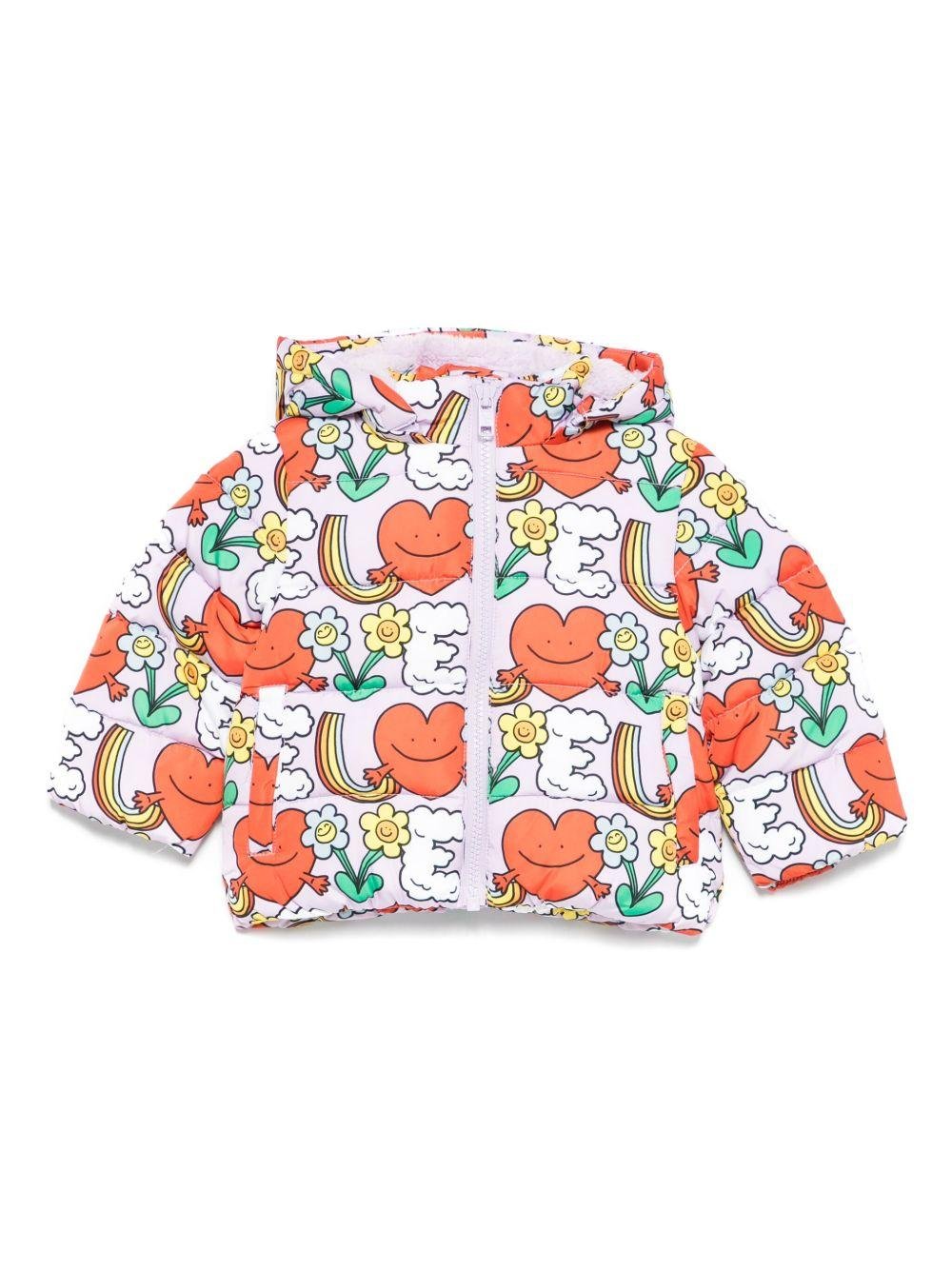 Piumino per neonata Stella McCartney Kids lilla con stampa grafica - Rubino Kids