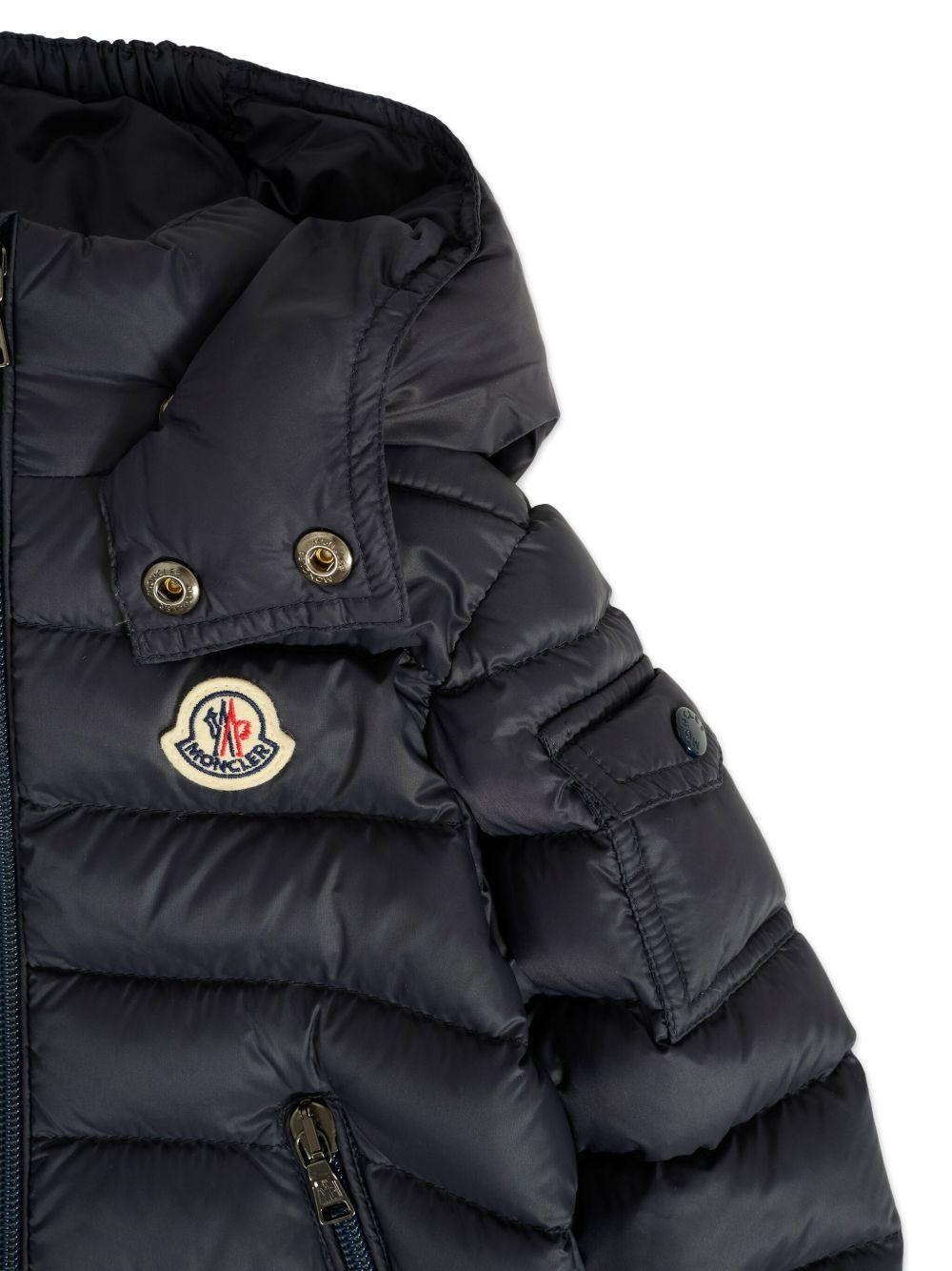 Piumino per neonato Moncler Enfant blu con cappuccio - Rubino Kids