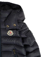 Piumino per neonato Moncler Enfant blu con cappuccio - Rubino Kids