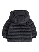 Piumino per neonato Moncler Enfant blu con cappuccio - Rubino Kids