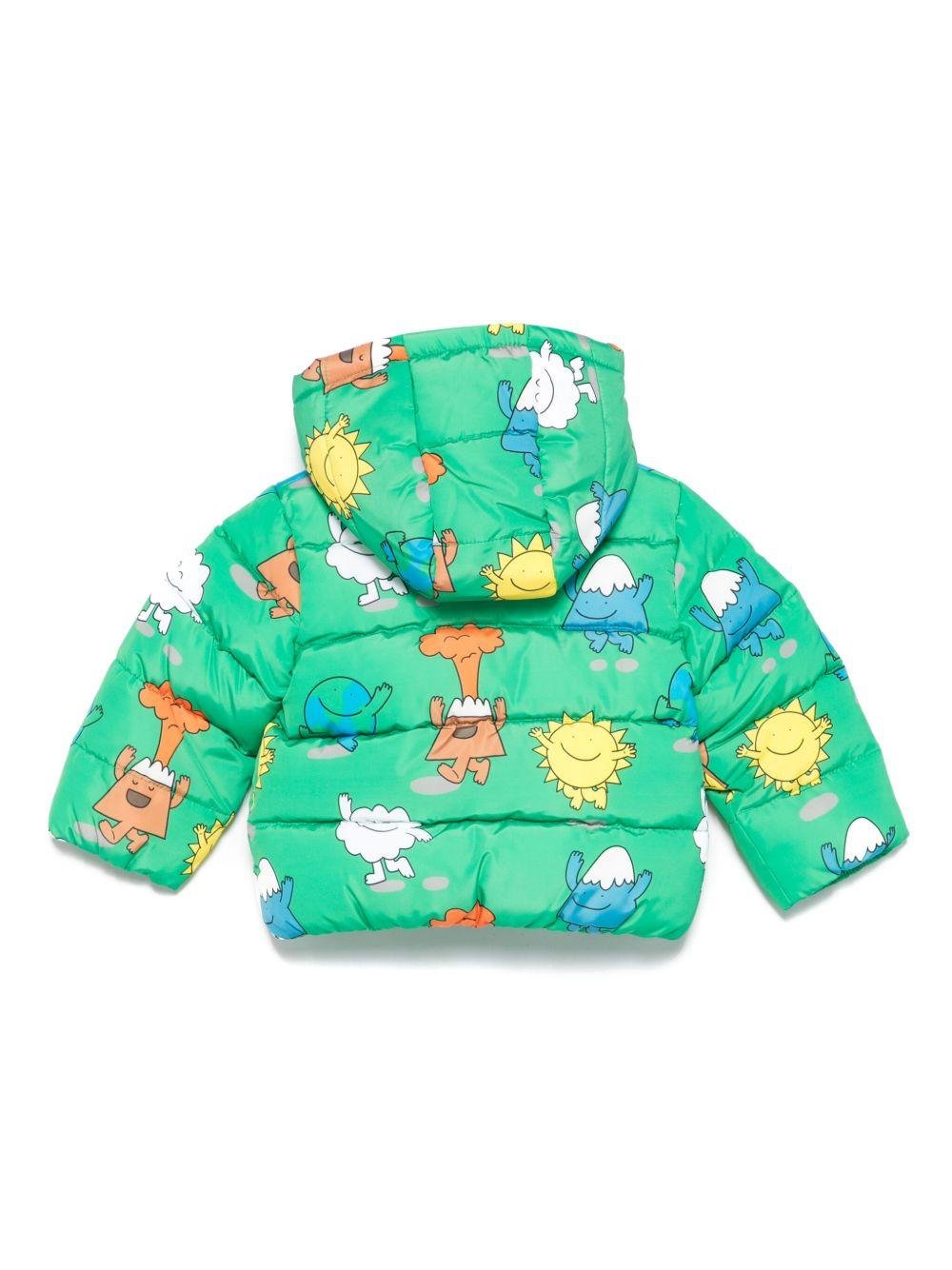 Piumino per neonato Stella McCartney Kids verde con stampa di personaggi - Rubino Kids