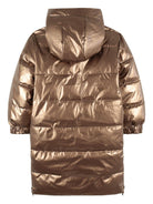 Piumino reversibile per bambina Karl Lagerfeld Kids nero con cappuccrio e spacchi laterali - Rubino Kids