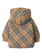 Piumino reversibile per neonato Burberry Kids marrone a quadri - Rubino Kids