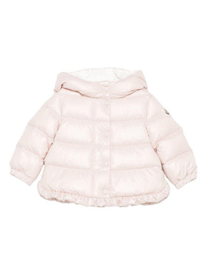 Moncler Enfant Tazui Down Jacket for Baby Girls with Hood in Pink