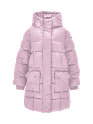 Piumino trapuntato per bambina Monnalisa rosa con cappuccio