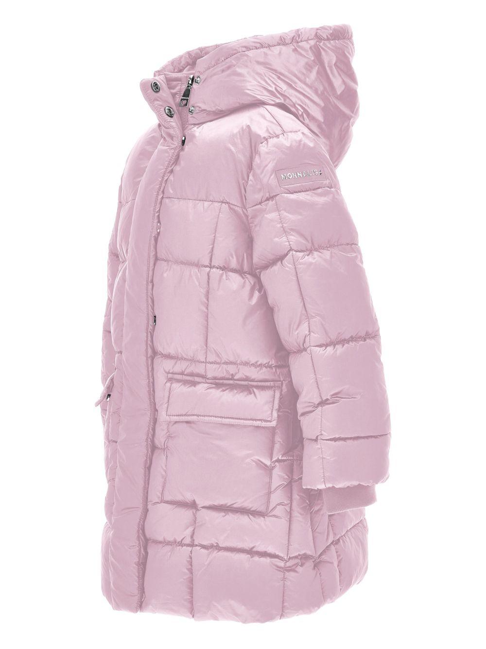 Piumino trapuntato per bambina Monnalisa rosa con cappuccio - Rubino Kids