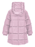 Piumino trapuntato per bambina Monnalisa rosa con cappuccio - Rubino Kids