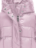 Piumino trapuntato per bambina Monnalisa rosa con cappuccio - Rubino Kids