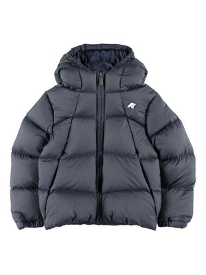K Way Kids Blue Quilted Down Jacket with Hood